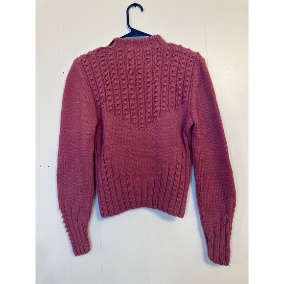 Vintage South Wool 100% Virgin Wool Chunky Knit Sweater Pink Women's S/M - Picture 2 of 7